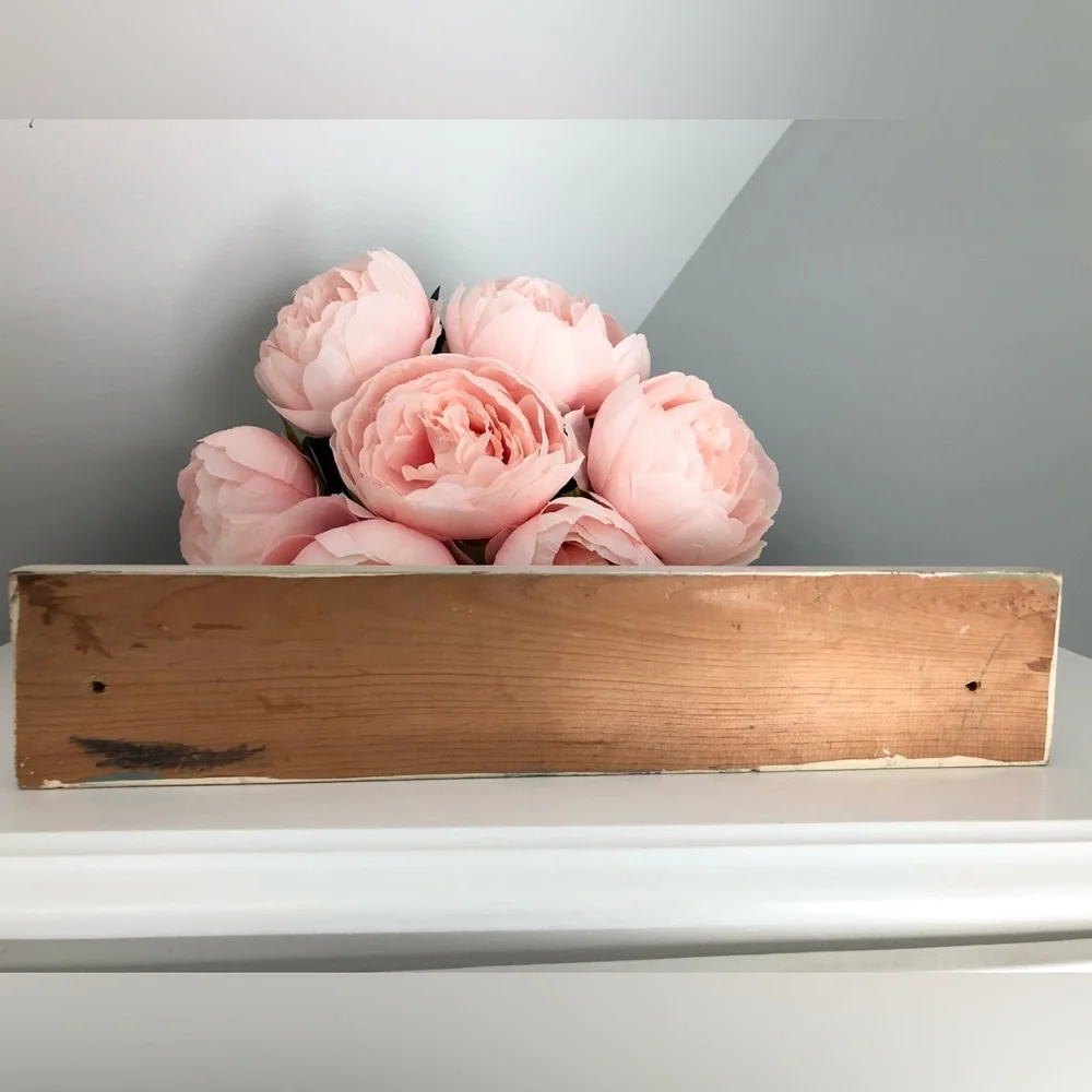 Romantic Shabby Chic Roses Fleur De Lis Wall Hanger With Pegs